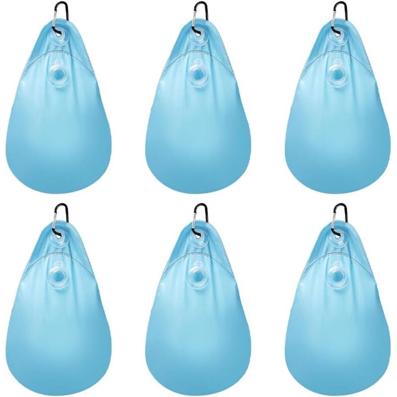 6er-Set Wassersäcke für Poolabdeckungen mit Haken, robuste Wassersäcke für Poolabdeckungen, PVC, auslaufsicher, zum Aufhängen, befüllbar, Gewichte