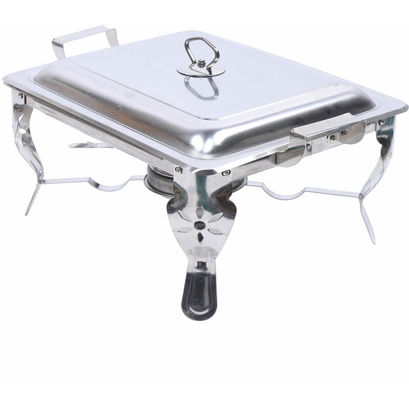 6L Speisenwärmer Chafing Dish Warmhaltebehälter Wärmebehälter Food Behälter mit Deckel Edelstahl 21x26x26cm