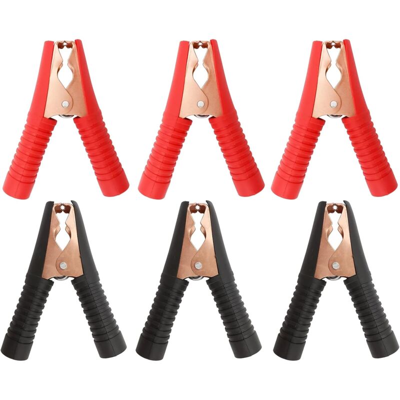Beijiyi - 6PC Kupfer-Krokodilklemmen, Autobatterie-Krokodilklemmen, Batterieklemmen für Autos, LKWs, Boote usw