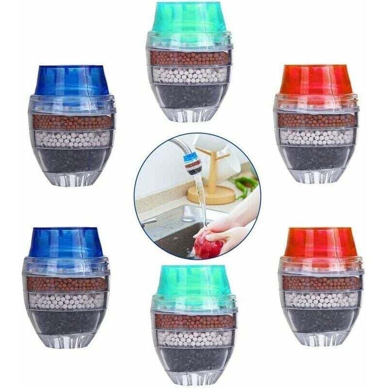 Gabrielle - 6PCS Küche Wasserhahn Wasserhahn Filter Runde Aktivkohle 5-Schicht Wasserhahn Wasser Filter Hause Gereinigtes Wasser Wasserhahn