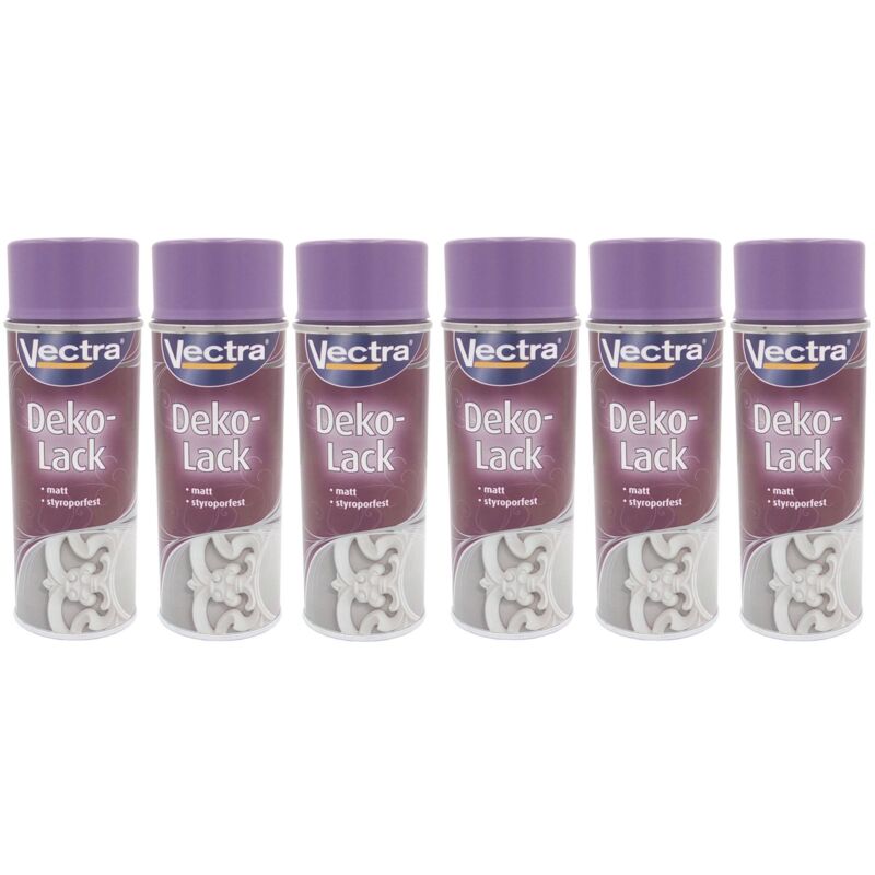 6x Vectra® Dekolack blaulila matt 400ml Lackspray Farbspray Sprühdose