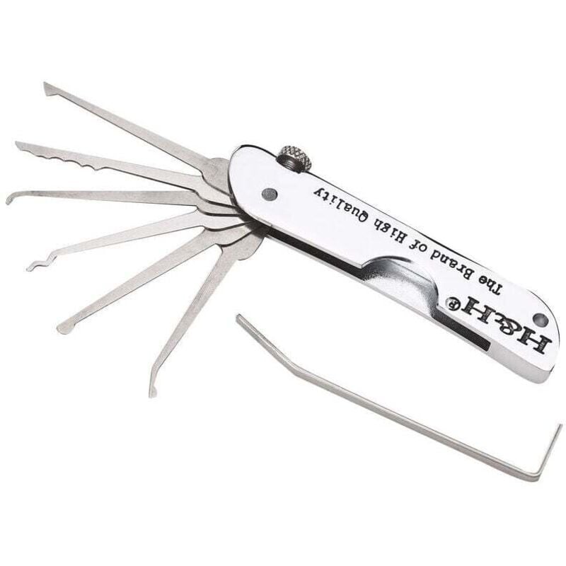 7-in-1 Klapp-Dietrich-Set, Dietrich-Set aus Edelstahl mit Schraubenschlüssel-Set, 10,5 x 1,3 x 3,7 cm