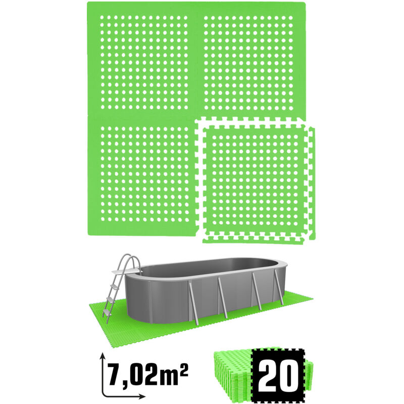 Eyepower - 7 m² Poolunterlage - 20 eva Matten 62x62 - Unterlegmatten Set - Pool Unterlage