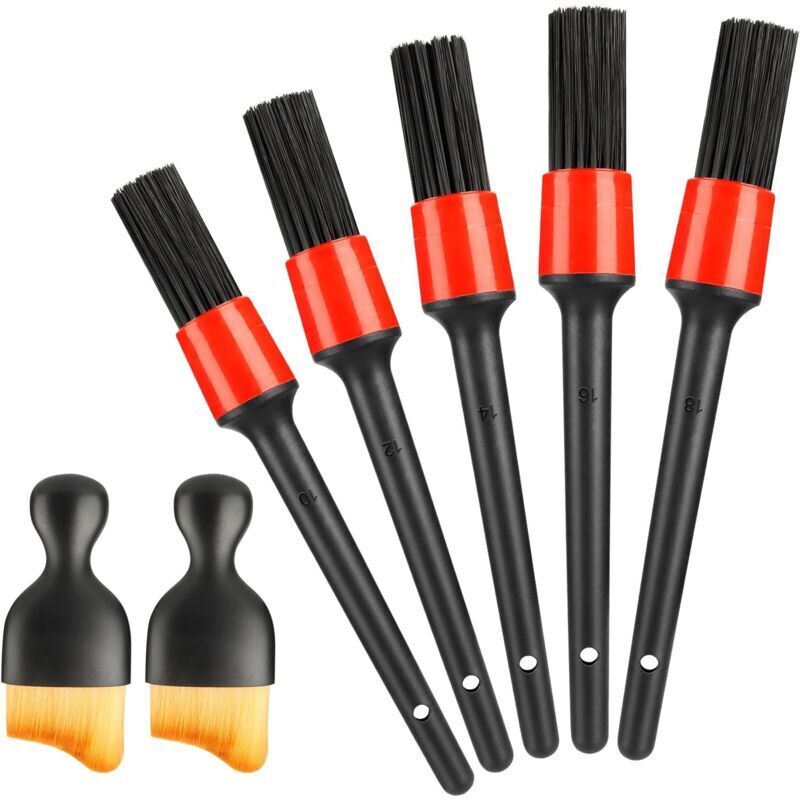 7 Stück Auto-Reinigungsbürsten, Auto-Detaillierungsbürste, weiche Auto-Reinigungsbürste für Auto, Motorrad, Reinigungsräder, Armaturenbrett-Bürste