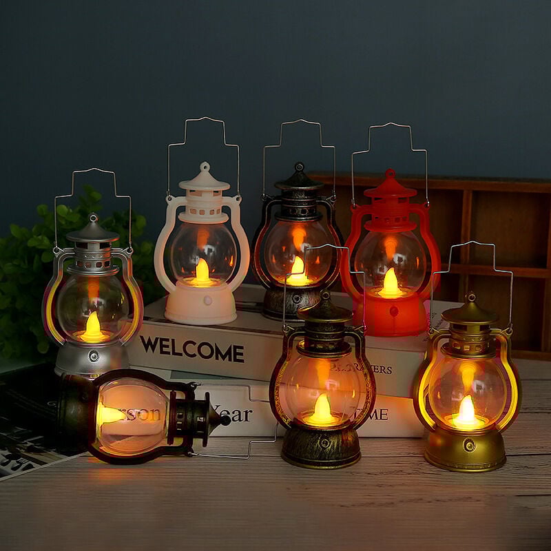 7-teiliges Halloween-Dekorationsset, Halloween-Petroleumlampe, Petroleumlampe im altmodischen europäischen Stil, tragbare Öllaterne, Halloween-Lampe