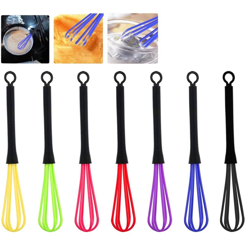 7-teiliges Küchen-Schneebesen, Küchenzubehör, Handmixer, Mini-Küchen-Schneebesen, kleiner Küchen-Schneebesen, Kunststoff-Mini-Schneebesen,