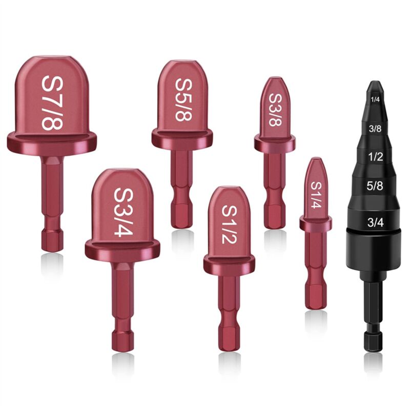 7-teiliges Schmiedewerkzeug-Bohrer-Set, Rohraufweiter-Werkzeug, 1/4 Zoll, 3/8 Zoll, 1/2 Zoll, 5/8 Zoll, 3/4 Zoll, 7/8 Zoll, sechseckige Kupferrohre