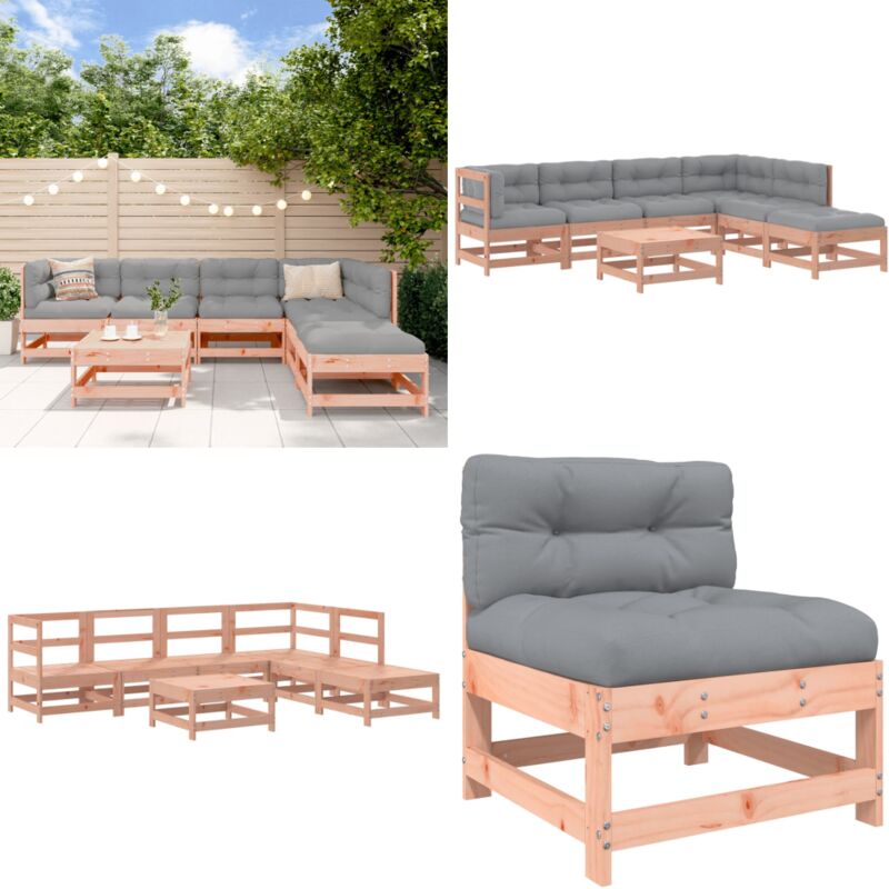 7-tlg. Garten-Lounge-Set mit Kissen Massivholz Douglasie - Garten Lounge Set - Garten Lounge Sets - Home & Living