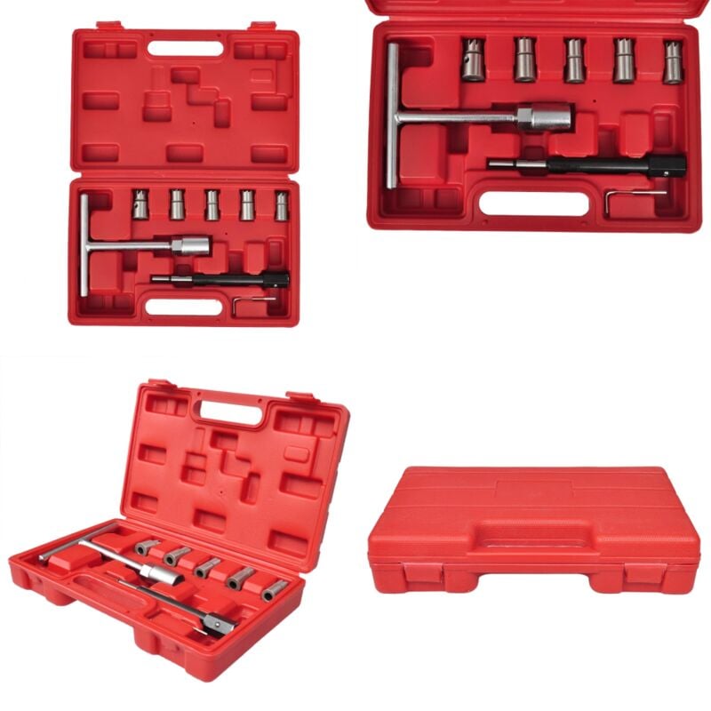 7-tlg. reinigungsset für diesel-injektoren - Diesel-Injektor Reparatur - Diesel-Injektor Reinigen - Werkstatt Tools - Autoreparatur - Motorteile