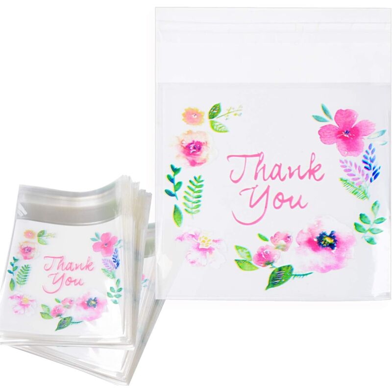 (7 x 7 cm) 200 Stück selbstklebende, transparente Beutel, kleine Plastikbeutel, Zellophanverpackung für Kekse, Süßigkeiten, Perlen, Schmuck, Geschenke