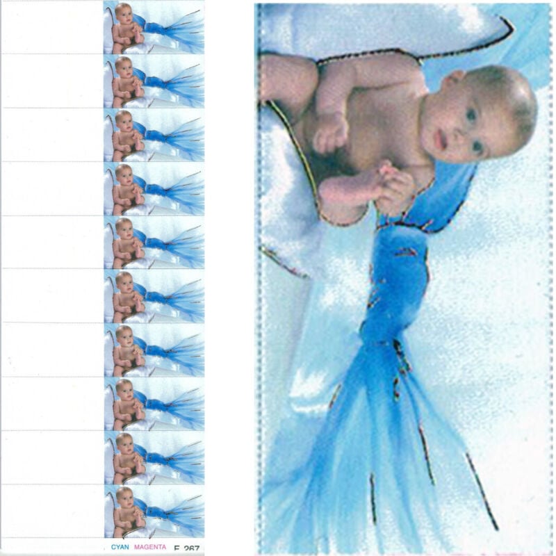 Trade Shop Traesio - Trade Shop - 70 vorgeschnittene, bedruckbare Babyschuhe, Taufe, Party-Geschenkkarten -