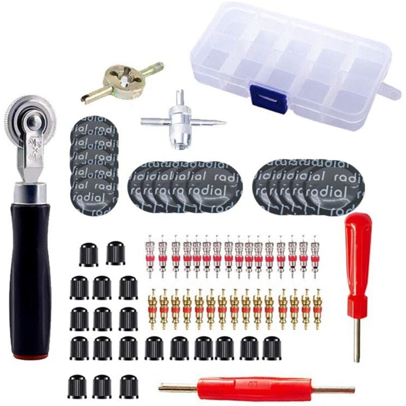 70-teiliges Hochleistungs-Notfall-Werkzeugset für Autos Reparaturset für platte Reifen, Werkzeugset für Motorräder – Notfall-Werkzeugset für Autos
