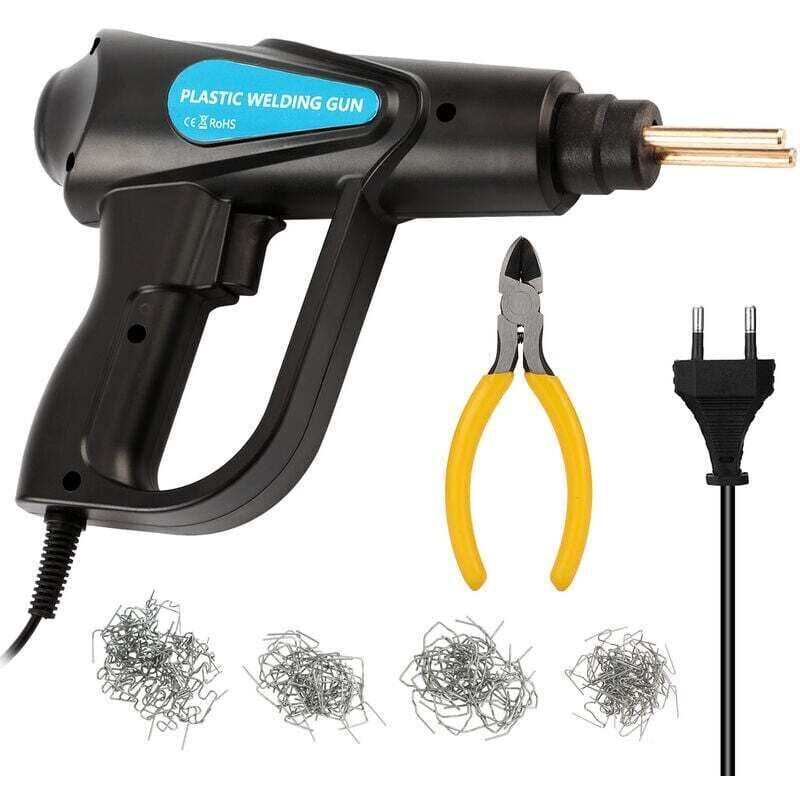 70-W-Heißhefter, Auto-Stoßstangen-Reparaturset, Kunststoff-Schweißgerät, 4 Arten von flachen/äußeren Eck-/inneren Eck-/Wellenklammern,