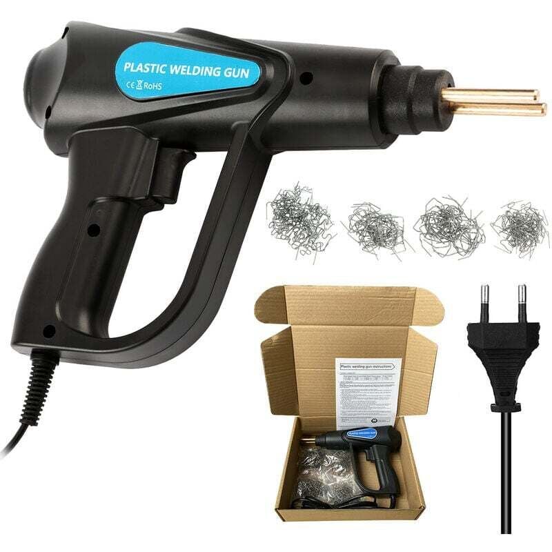 70-W-Heißhefter, Kunststoff-Schweißgerät, Auto-Stoßstangen-Reparaturset, 4 Arten von Klammern für flache/äußere Ecken/innere Ecken/Wellen,