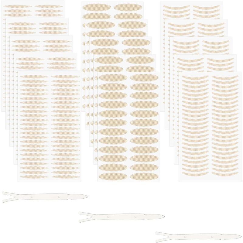 720 Stück Doppel Augenlidband, 3 Stile Hautfarbene Schlupflider Stripes Wasserfestes Schlupflider Tapes Unsichtbares Doppelte Augenlid Stripes mit 3