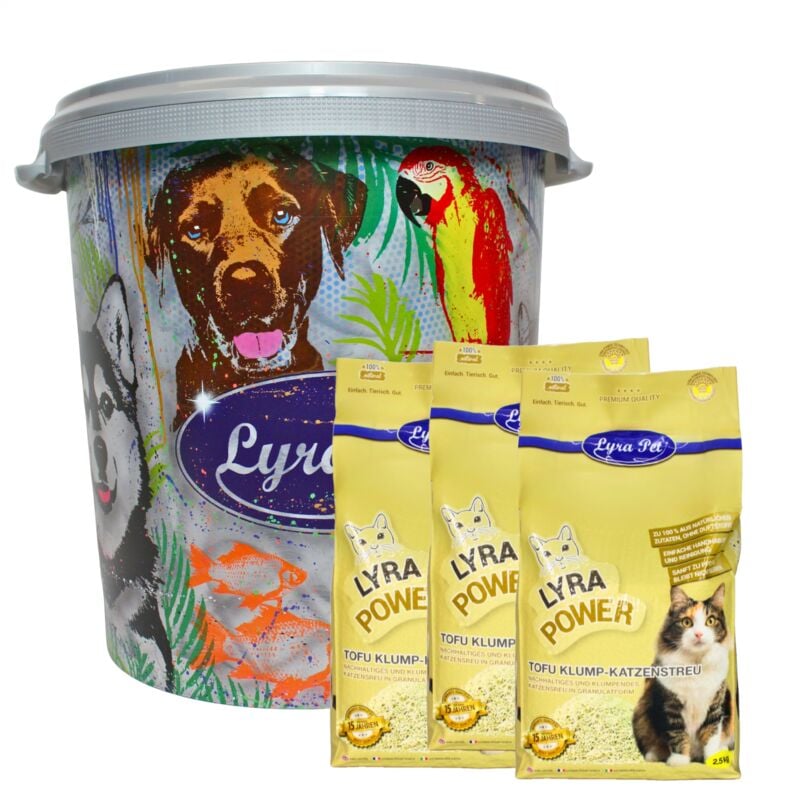 Lyra Pet - 7,5 kg ® Tofu Katzenstreu klumpend in 30 l Tonne