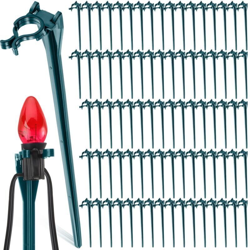 7,5-Zoll-Weihnachtsbeleuchtungspfähle, universell, für Garten, Außenbereich, für Weihnachtsbeleuchtung, Gehwege und Pfade (50, grün)