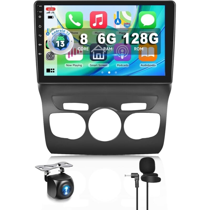 【8 Core 6+128G】 Hodozzy Carplay Autoradio für Citroen C4L C4 DS4 2013-2017, 10 Zoll Touchscreen Android Autoradio mit Android