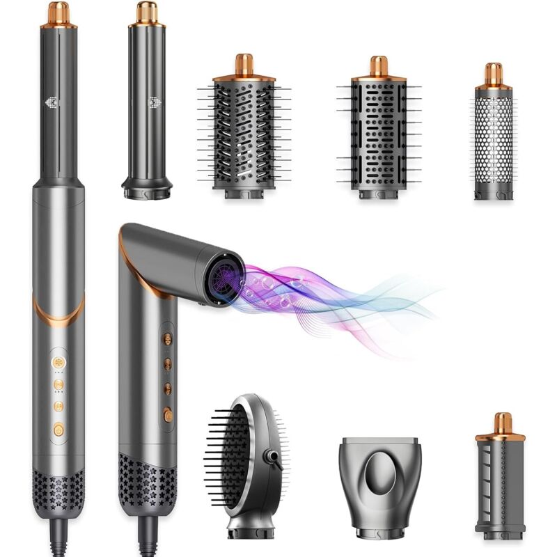 8-in-1 Wrap Air Haartrockner & Föhnbürste – 110.000 U/min, Hochgeschwindigkeits-Ionen-Heißluftföhn für schnelles Trocknen, Volumen und Locken,