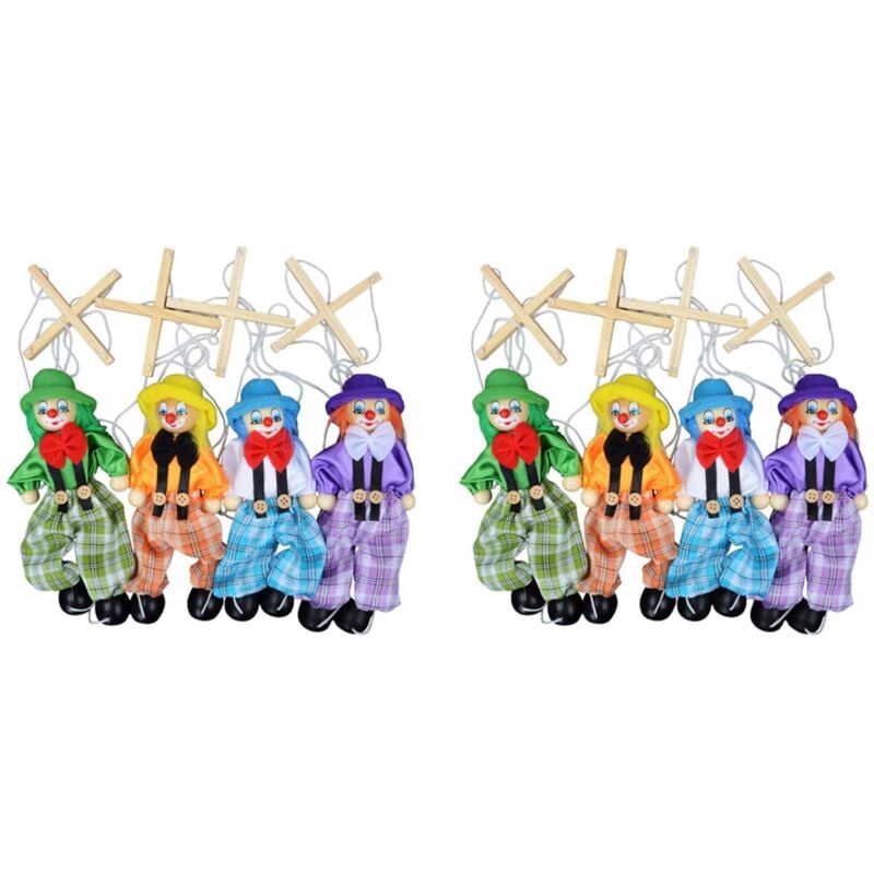 8 Packungen Clown Spielzeug Kreative Ziehschnur Puppe Kind Spielzeug für Eltern Kind Interaktives Spielzeug Kinder Bestes Geschenk