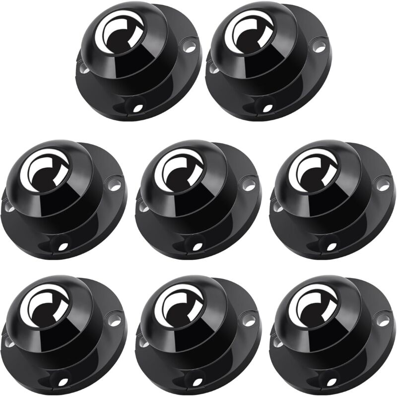8 selbstklebende 2,4-Zoll-Universalrollen aus Stahl, 360° drehbar, für kleine Möbel/Küchengeräte, grau/schwarz