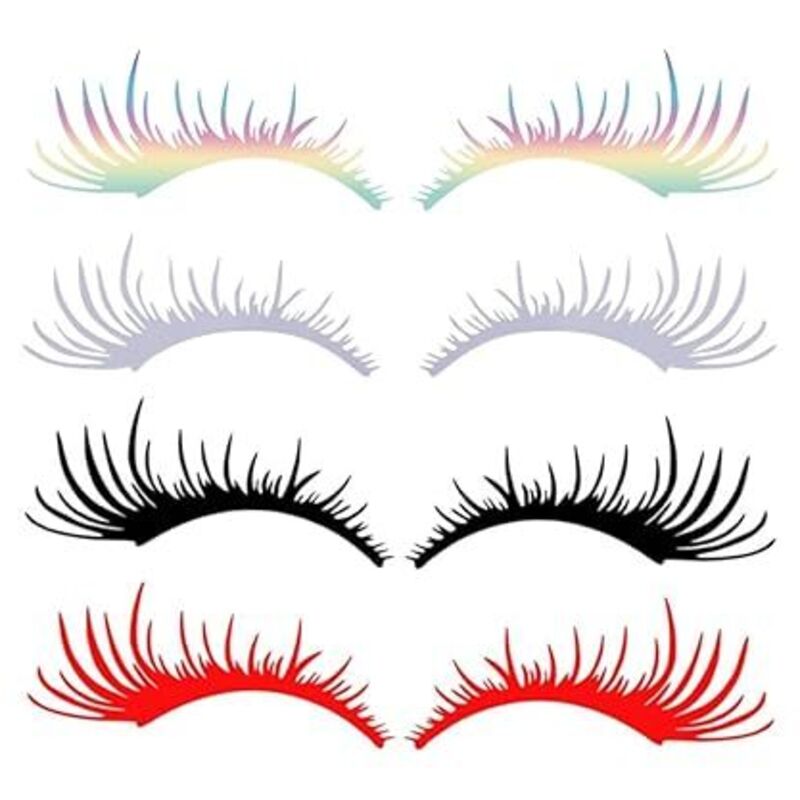 8 Stück 4 Farben PET Wimpern Autoaufkleber Auto Wimpern Für Scheinwerfer Auto Scheinwerfer Aufkleber Wasserdicht Selbstklebende Wimpern Wimpern Auto