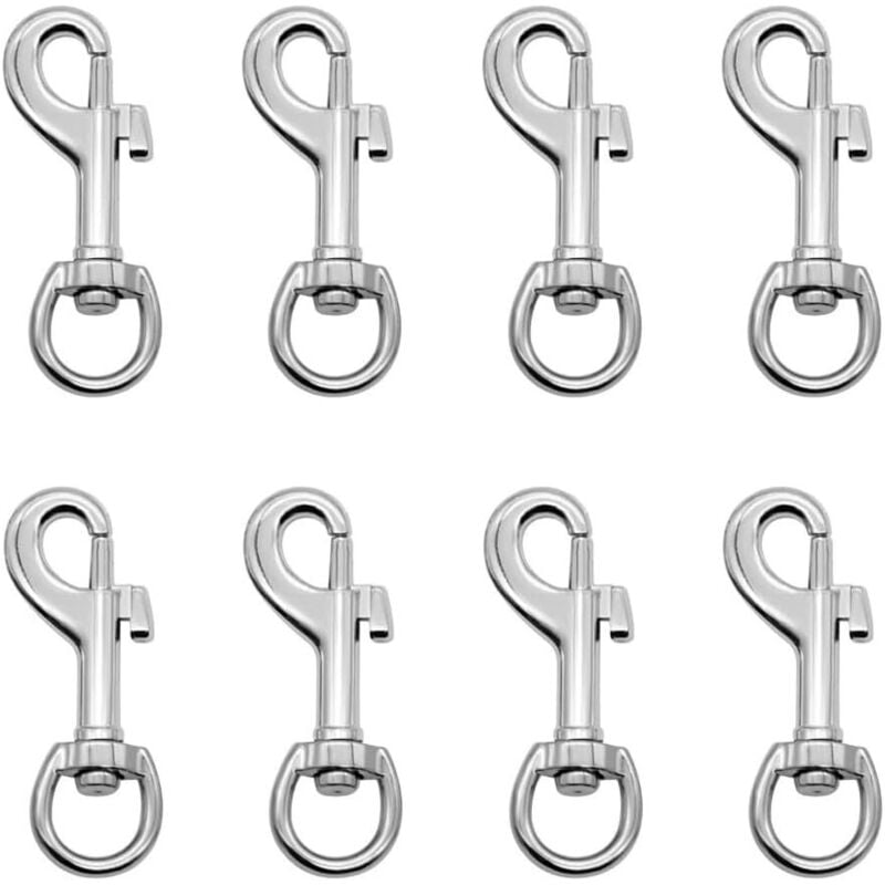 8 Stück Drehkarabiner, Hundeleine, Karabiner, Schlüsselanhänger, Federauslöser-Cliphaken mit Drehgelenk für Hundehalsband