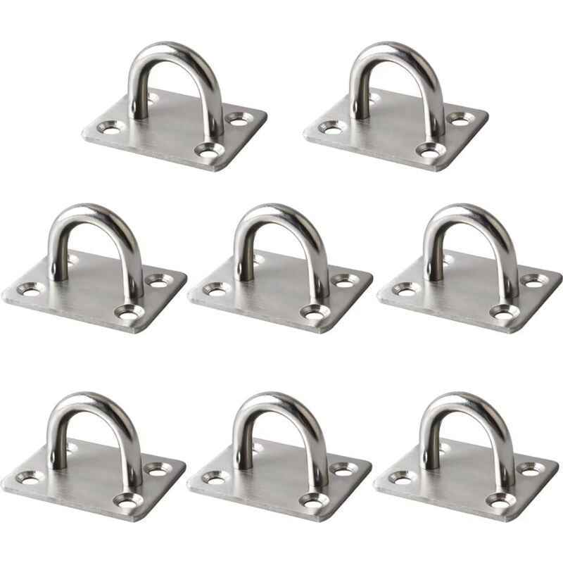 8 Stück Ösenhaken aus Edelstahl, robuster Decken- und Wandmontagehaken, für Trainingsgurt, Schaukel, Hängematte, Boxsack