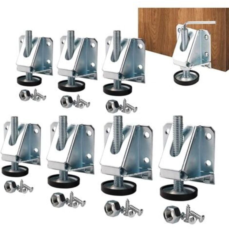 Tigrezy - 8 Stück robuste, verstellbare Nivellierfüße, Möbel-Nivellierfüße, Anti-Shake-Gleitteppich, Möbel, Tischbeine, Bodenschutz für Tisch,