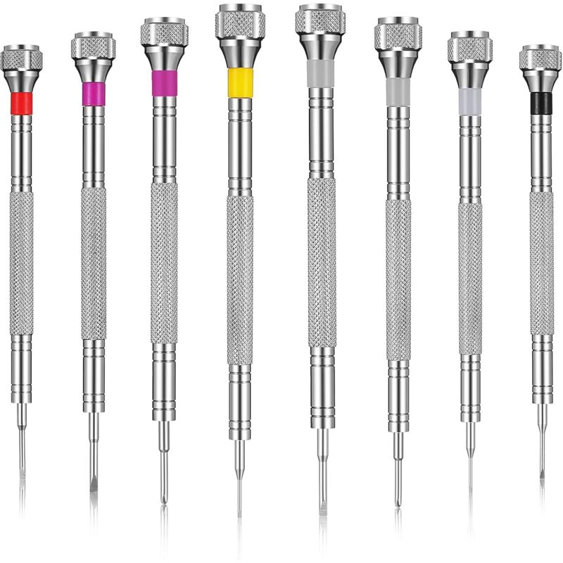 8-teiliges Präzisions-Schraubendreher-Set, Juwelier-Schraubendreher-Set, Uhrenreparatur (0,6–1,6 mm), Mikro-Schraubendreher für Uhren-, Brillen-,