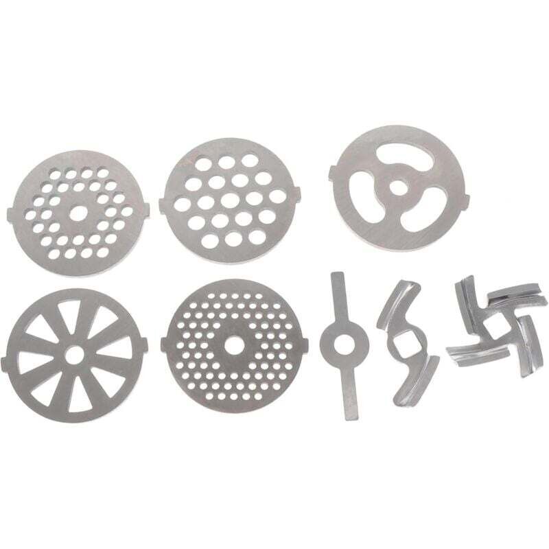 8-teiliges Zubehörset für Fleischwölfe, lebensmittelechter Fleischwolf, manueller Fleischwolf, Mahlteile, Wurstfüllmaschine, Edelstahlaufsatz, Mixer