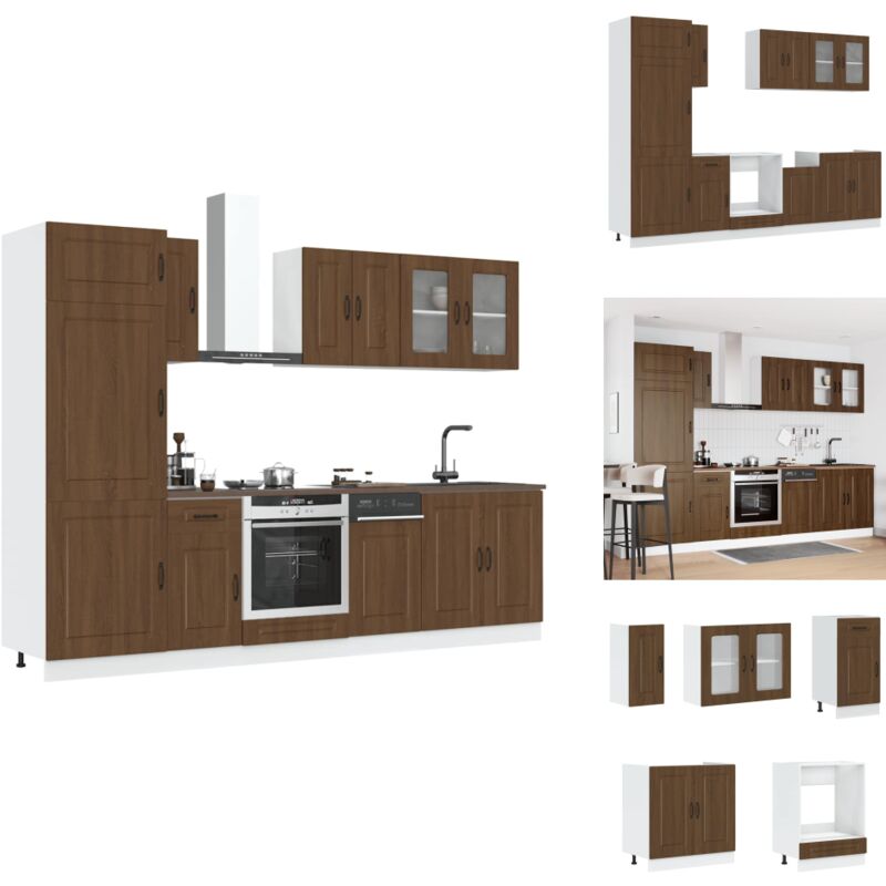 8-tlg. Küchenschrank-Set Braun Eichen-Optik Holzwerkstoff - Küchenschrank-Set - Küchenschrank-Sets - Küchenzeile Einbauküche - Küchenschrank