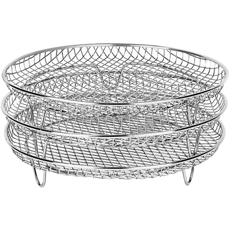 8-Zoll 3-Schichten Air Fryer Rack Edelstahl rund