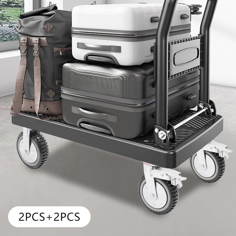 8-Zoll-Räder, 4 schwere PVC-Offroad-Räder (2 feste und 2 mit Bremsen), Rotationsplattenräder mit Doppellagerstruktur für den Wagen-Arbeitstisch,