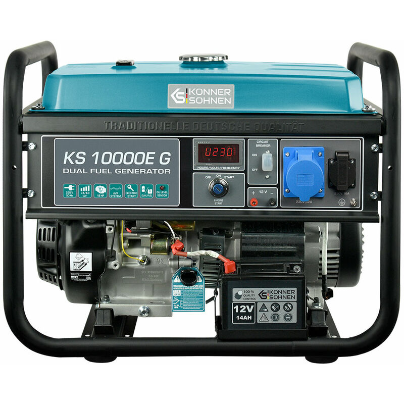 Könner&Söhnen Gas Benzin Stromaggregat 8000 Watt KS10000EG Stromerzeuger Notstrom