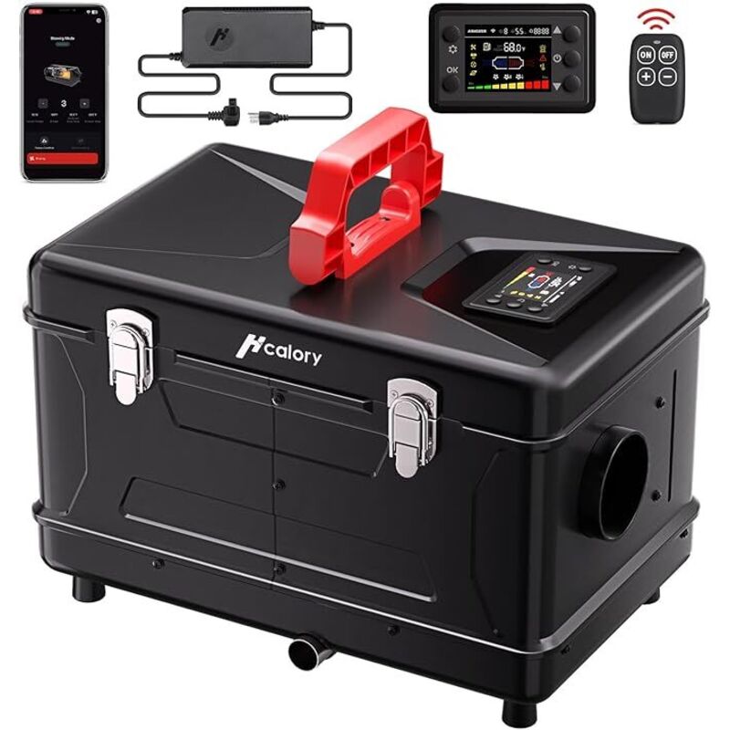 8KW Luft Diesel Standheizung All-in-One 5L Tank Werkzeugkoffer-Design, mit LCD-Display, EU-Stecker, App-Steuerung, Höhenmodus, Auto Start/Stopp