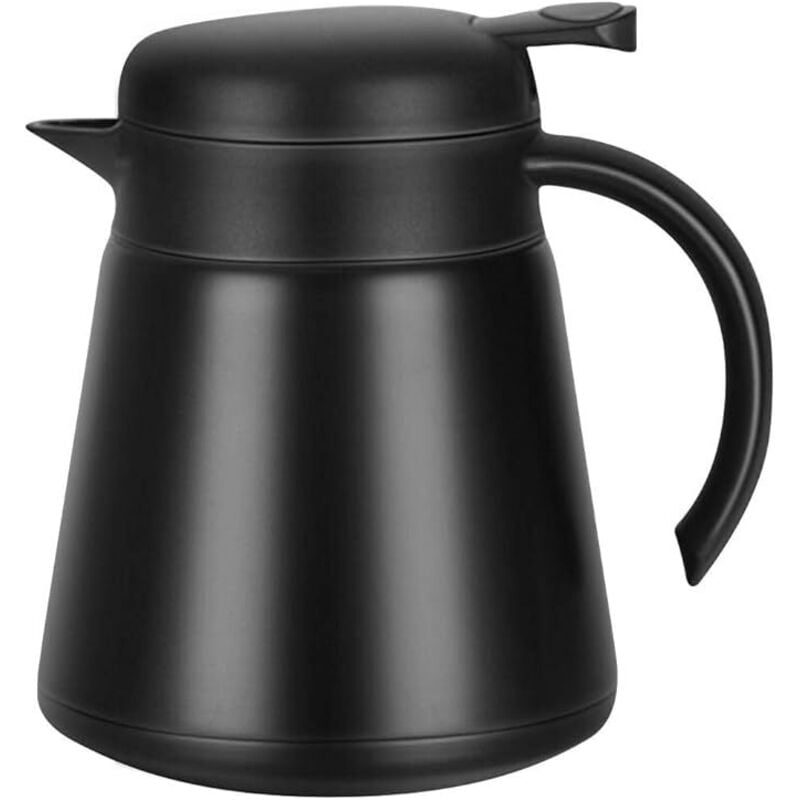 0.8L Thermoskanne 304 Edelstahl Doppelwand Vakuum Isolierte Kaffee Topf Kaffee Thermos, Kaffee Plunger, Saft/Milch/Tee Isolierung Topf (Schwarz)