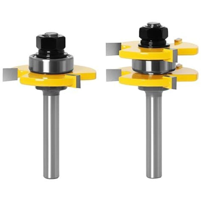 8mm Schaft Nut und Feder Fr채ser Set, Groove und Tongue Zunge Schaft Nut Set, Federnutfr채ser Scheibennutfr채ser Set, Fr채sen Holzschneider Werkzeug f체r