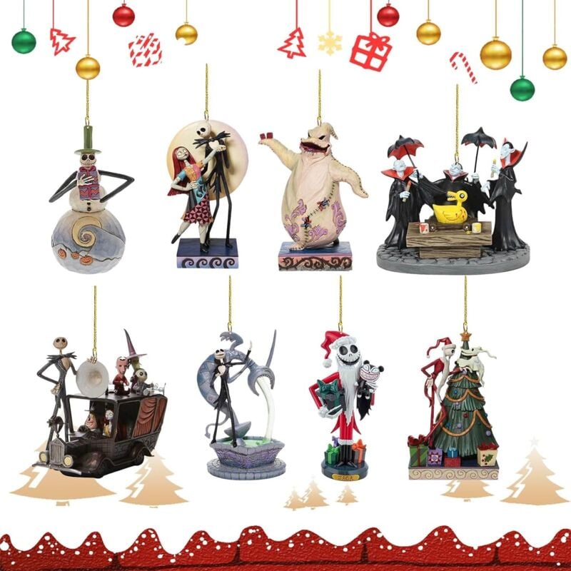 8Pcs Acryl Weihnachten Baum Hängen Ornamente Halloween Weihnachten Dekorationen Weihnachten Halloween Dekoration EINE