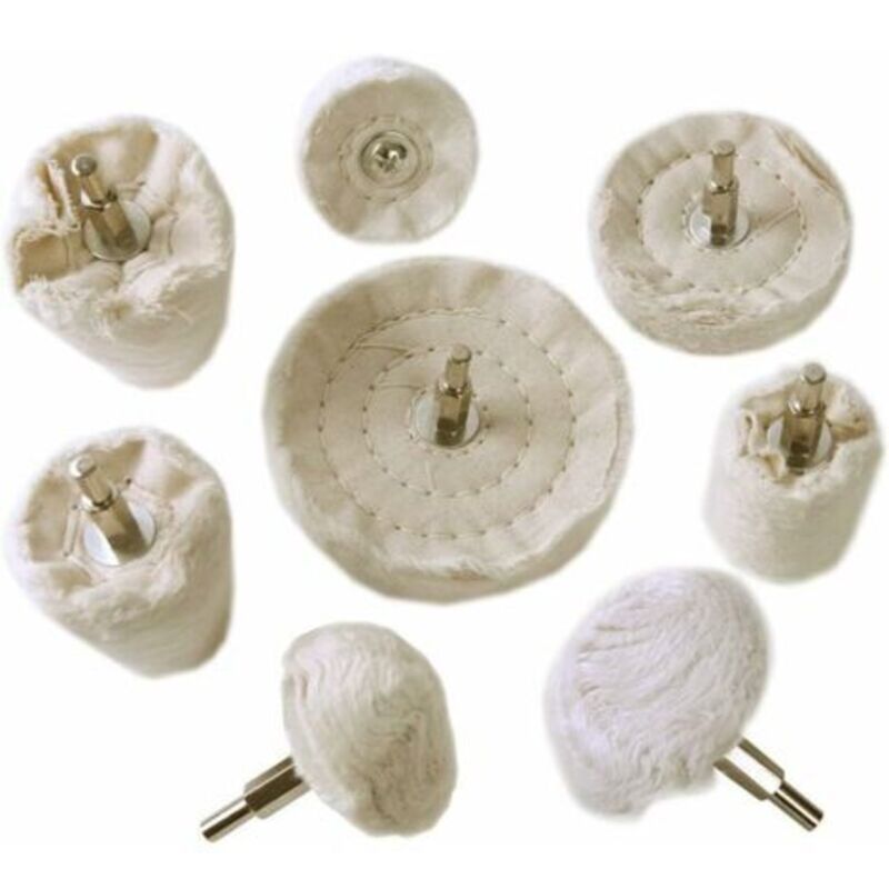 8‑teiliges Polierset für Bohrmaschine, Aluminium/Chrom/Edelstahl