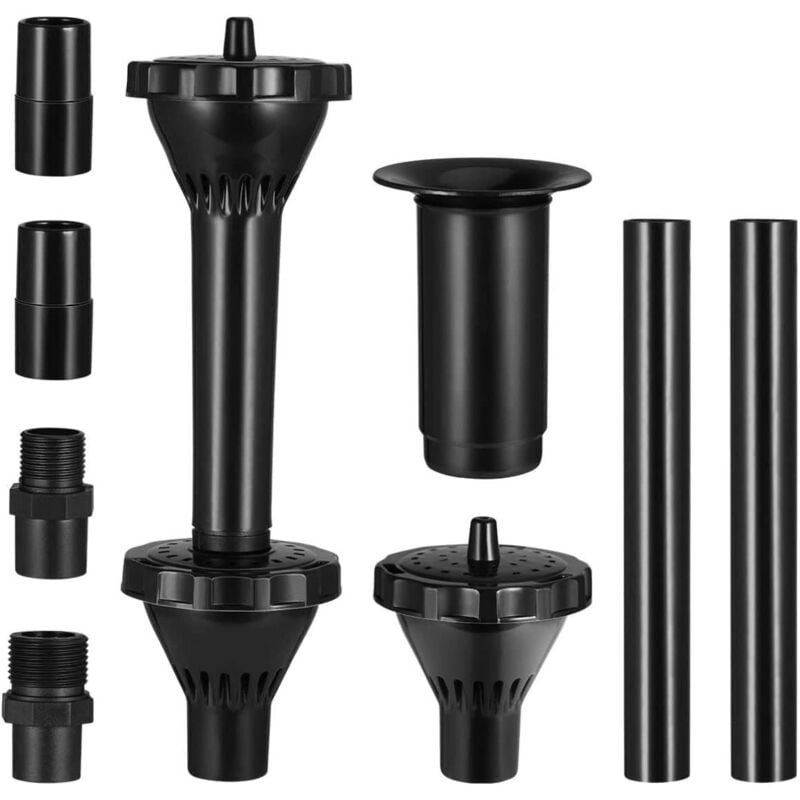 KZQ - 9-teiliges Wasserbrunnen-Sprühkopf-Set, verstellbar, Teichpumpe, Düsen-Set für Aquarium, Teich, Pool, Aquarium, Garten
