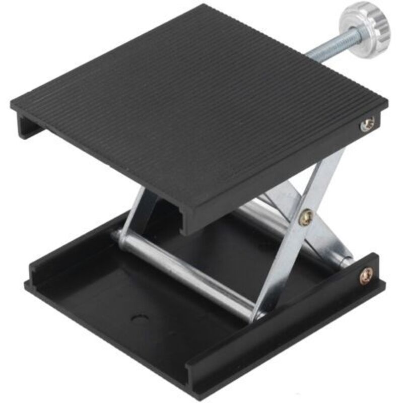90 x 90 mm Labor-Hebebühne, höhenverstellbar, Messwerkzeug, manuelle Hebevorrichtung, schwarz