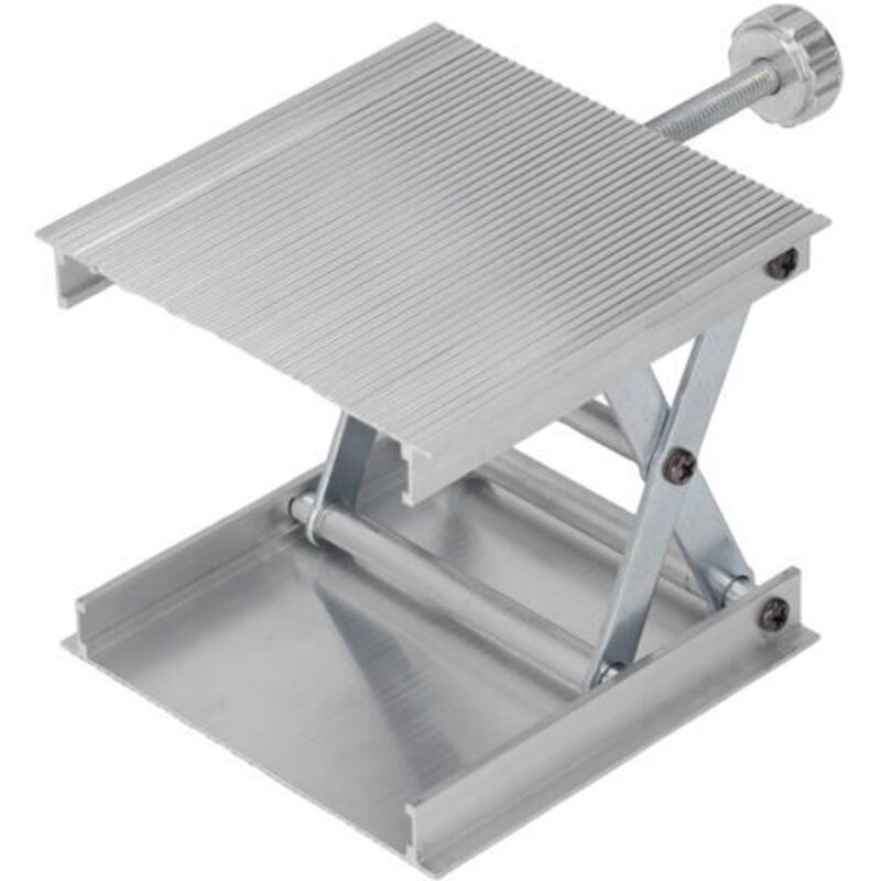 90 x 90 mm Labor-Hebebühne, höhenverstellbar, Messwerkzeug, manuelle Hebevorrichtung, silber