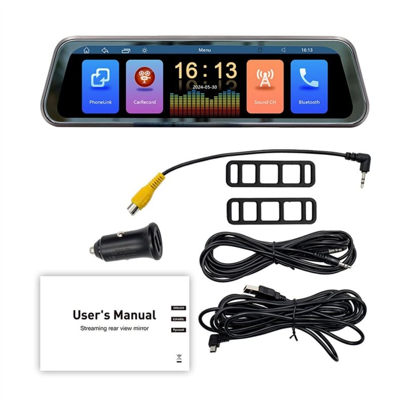 9,36 Zoll Touchscreen Wireless CarPlay Auto Stream Media Dashcam dvr Rückspiegel Dash Kamera Recorder Nachtsicht