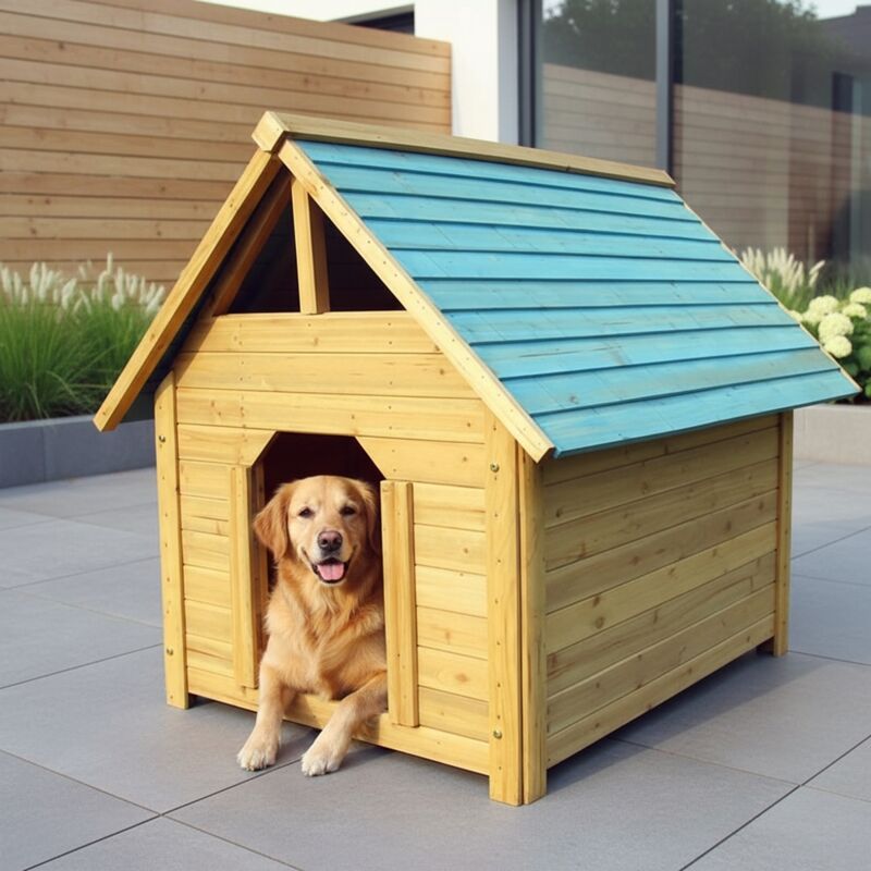 Mucola - 95CM Hundehütte wetterfest Hundekäfig Holz Hundehaus Haustierhütte Hundehöhle