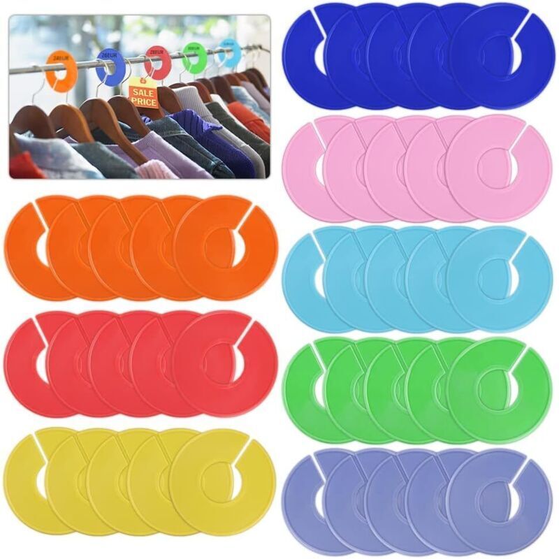 (9×9×9cm) 40 Stück Kleiderschrank-Trennwände, Kleiderbügel-Trennwände in 8 Farben, bemalbare Kleiderbügel-Trennwände für Kleidung,