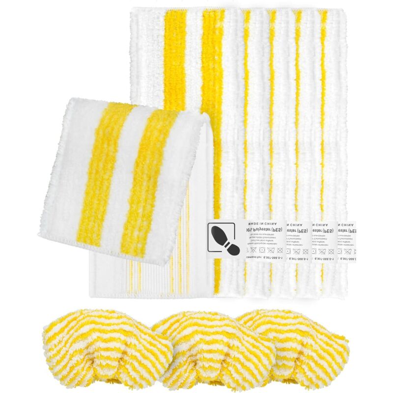 9er-Pack Mikrofasertücher, kompatibel mit Kärcher SC2, SC3, SC4, SC5 Dampfreiniger, waschbares Dampfreiniger-Zubehörset (6 Tücher + 3 Hauben)