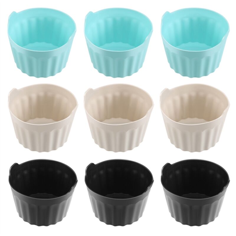 9PCS Air Fryer Ei Ramekins Wiederverwendbare Antihaft-Silikon Biss Form