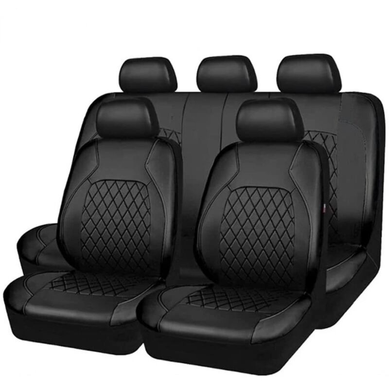 9Pcs Universal Auto Sitzbezüge PU Leder Auto Innen Zubehör für Auto SUV Fahrzeug Auto