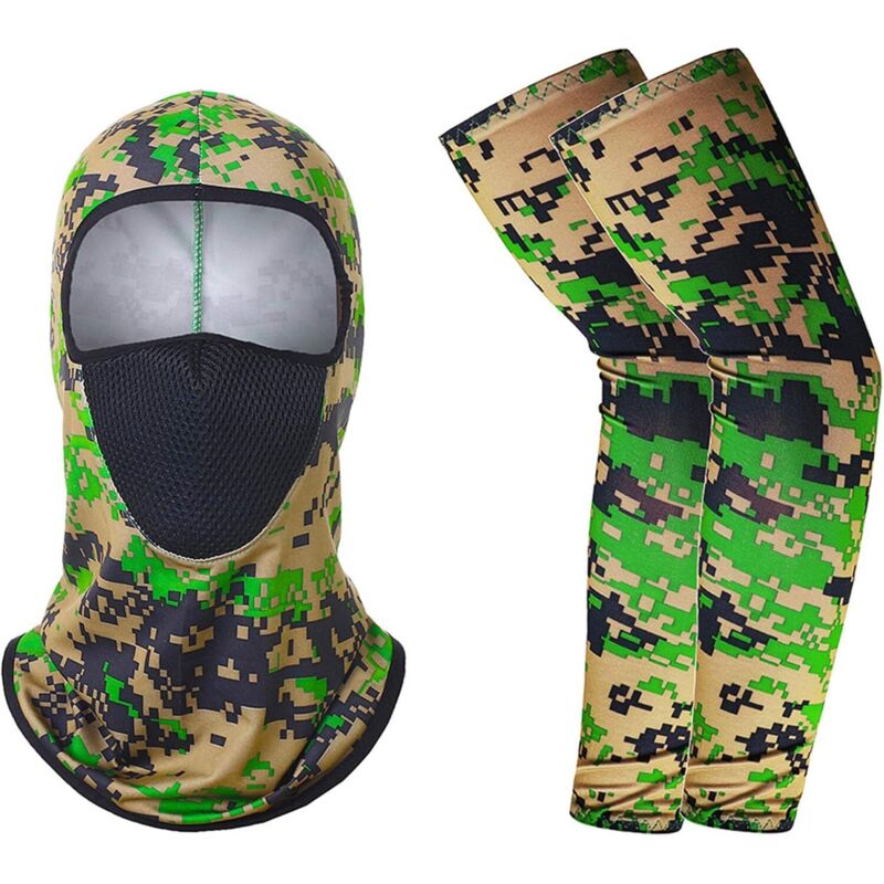 Sturmhaube zum Reiten – kühlende Halsmanschette mit UV-Schutz und Armschützern aus Eisseide für Männer/Frauen